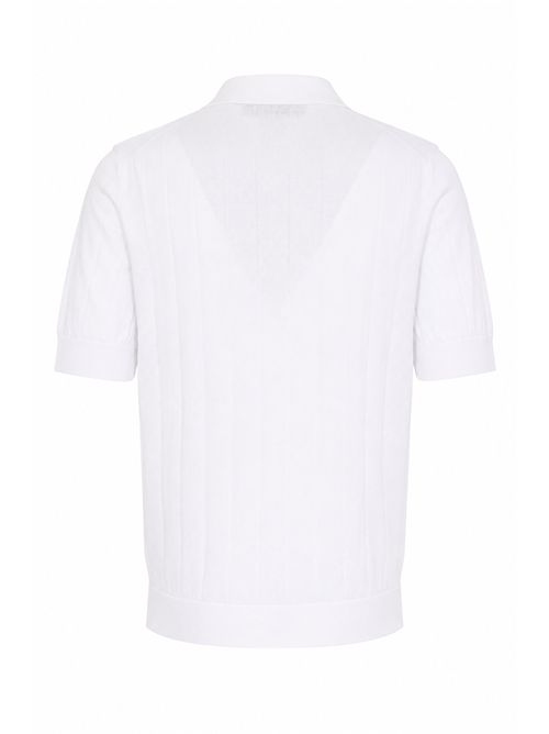 Polo in cotone a costa piatta Bianco FILIPPO DE LAURENTIIS | PL1MC CR14C001